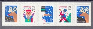USA PNC SC# 2799-2802 GREETINGS 29c. S.A.SP. PL# V1111111 UPSIDE DOWN BACKING - Picture 1 of 1