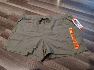 Nautica women SZ XXL olive green color linen blend shorts NWT - Picture 1 of 18