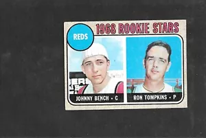 Johnny Bench (HOF) /Ron Tompkins RC 1968 Topps Rookie Stars NM - Foto 1 di 2