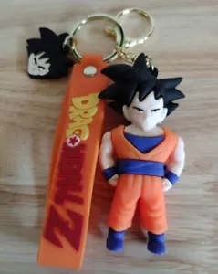Portachiavi Dragon Ball Z Goku 3D in gomma con cinturino arancione. #D90 - Foto 1 di 1