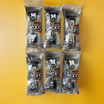 LOTE DE 6 - CUCHILLAS DE PRECISIÓN FLEXIBLES ULTRAFINAS BIC FLEX 5 MUESTRA DE AFEITADORA SELLADA Foto 1 de 4