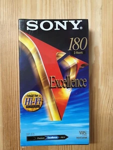 New/Sealed - VHS Tape - SONY E-180VHFg Excellence (180 minutes) - Afbeelding 1 van 4