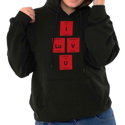 Felpa con cappuccio donna San Valentino tavola periodica ti amo
