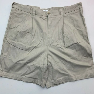 Harbor Bay Chino Shorts Mens 44R Tan Pleated Front 100% Cotton Slash Pockets - Image 1 of 4