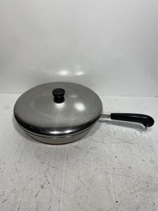 Revere Ware 12" Inch SKILLET w/ LID Copper Clad Bottom Clinton ILL - Picture 1 of 11