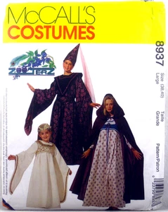 McCALL'S PATRÓN 8937 DISFRAZ SIN CORTAR Vestido Medieval Capa Chaleco Sombrero TALLA: 38, 40 - Imagen 1 de 2