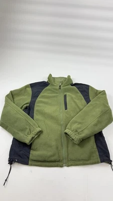 L.L. Bean Jacket Mens Large Green Fleece Lined Reversible Nylon Outdoor Coat - Image 1 of 4