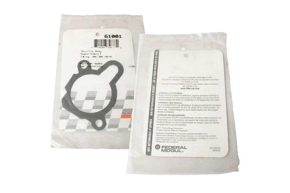 Junta de carrocería del acelerador FelPro apta para Mitsubishi Eclipse 1995-99 4 cilindros 2,0 L parte 61001 Foto 1 de 4