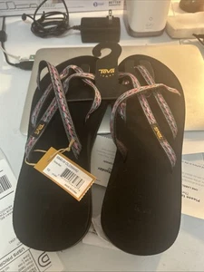 Teva Womens Olowahu Felicitas Black 10 - Picture 1 of 11
