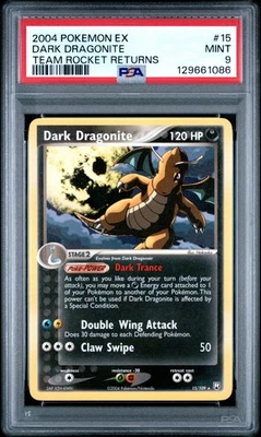 2004 POKEMON EX TEAM ROCKET RETURNS #15 DARK DRAGONITE PSA 9 - Image 1 of 2