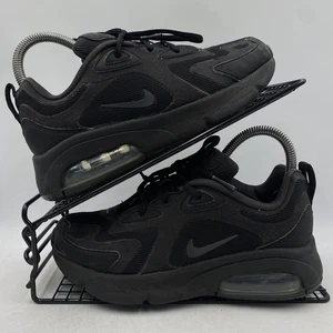 Nike Air Max 200 Triple Black Trainers Size UK 3.5 Womens Gym Running Yoga - Picture 1 of 8