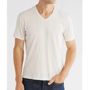John Varvatos Men's Short Sleeve Nash Peace Sign Cotton V Neck T-Shirt Pink Haze - Picture 1 of 4