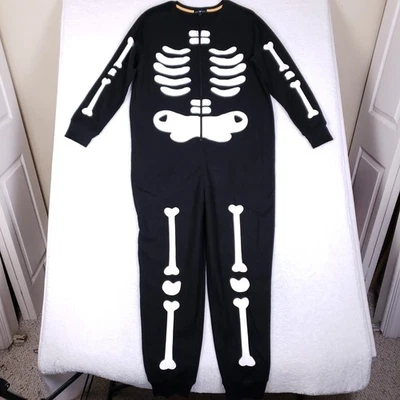 Derek Corazón Esqueleto Pijama Adulto Disfraz XL XXL Negro Blanco Huesos Hola Foto 1 de 4