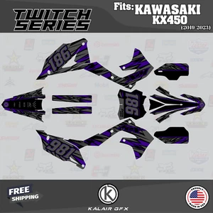 Kit Gráficos para KAWASAKI KX450 (2019-2023) Serie Twitch - Púrpura - Imagen 1 de 6