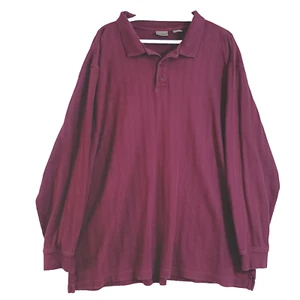 LL Bean Shirt Mens XXL Tall Maroon Polo Shirt Long Sleeve Pullover 100% Cotton - Picture 1 of 10