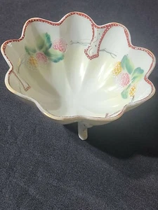 Antike Nippon 3-Fuß Schale, E-OH handbemalte Blumenschale Vintage Japan - Bild 1 von 8
