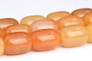 Cuentas de tambor de cañón de jade amarillo de 16x12 mm grado AAA cuentas sueltas de piedras preciosas naturales - Imagen 1 de 4