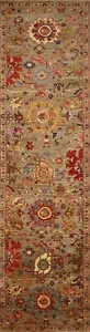 3 x 10 ft Taupe Gray Bidjar Oriental Afghan Hand knotted Transitional Runner Rug - Picture 1 of 17