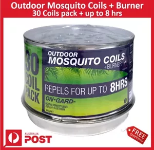 New On-Gard Outdoor Mosquito Coils + Burner to 8 hours - 30 Pack + Free Shipping - Picture 1 of 2