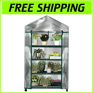 Lightweight 4-Tier Portable Greenhouse for Indoor/Outdoor Use - 27 X 19 X 63 in - Picture 1 of 12