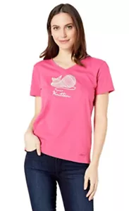 Camiseta Life is Good Rosa "KITTEN" S/S Trituradora Cuello Vee Mujer PEQUEÑA - Imagen 1 de 1