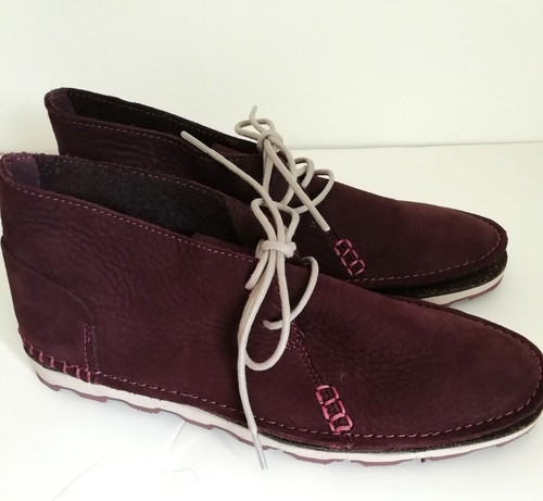 Scarpe basse Clarks 6 D viola intenso pelle prugna stivali mocassino deserto artigiano