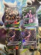 One Piece TCG Green Cards Izo, Diamante alt, Donquixote Rosinante (4 cards)