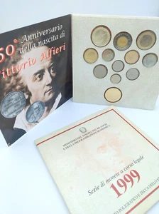 ITALIA Serie della Zecca anno 1999 Vittorio Alfieri con 500 e 1000 lire argento - Imagen 1 de 4