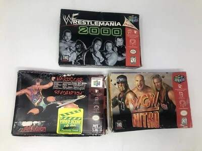 Nintendo 64 Hardcore Revolution Ecw,n64 Wrestle Mania 2000,n64 Wow Nitro Boxed - Image 1 of 4