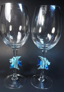 Paar MUNDGEBLASENE GLAS ENGEL FISCH WEINGLÄSER (NEUWERTIG) - Bild 1 von 4
