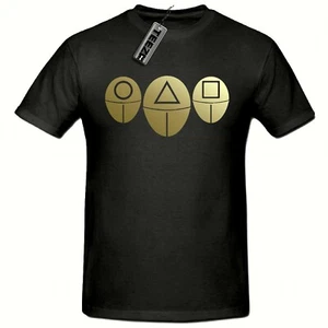 Squid Game t shirt, (Gold Slogan) t shirt, Children's Squid Game Mask t shirt - Picture 1 of 2