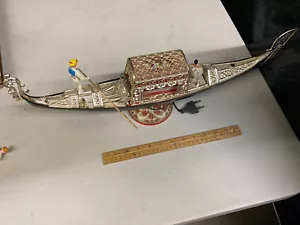 VINTAGE BREVETTATO ITALIEN - GONDEL BESTATTUNGSBOOT VENEDIG ITALIEN - LAMPE & SPIELUHR - Bild 1 von 10
