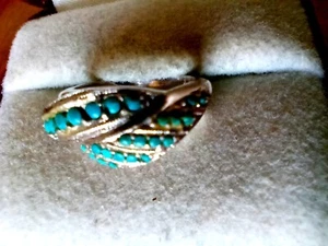 ANELLO ARGENTO STERLING TURCHESE vintage AQUILA 4 - Foto 1 di 8
