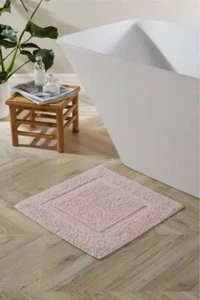 NEW Natural Homelife Tufted Shower Bath Mat 50cm x 50cm Colour Blush Pink - Picture 1 of 3