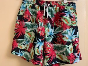 GUESS TROPICAL FLORAL PRINT SWIM TRUNK SIZE L - Picture 1 of 9
