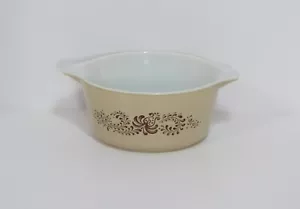Piatto casseruola vintage Pyrex 474-B marrone marrone marrone marrone marrone marrone marrone chiaro ciotola 1,5 qt senza copertura uso leggero - Foto 1 di 7