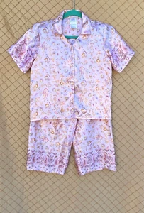 Mary-Kate & Ashley Size L Girl’s Pink floral Print Short Sleeve Pajama Set - Picture 1 of 2