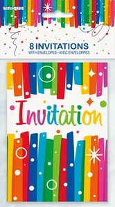 Invitaciones de fiesta invitaciones pintura de cumpleaños arco iris suministro de decoración de fiesta 8 quilates - Imagen 1 de 3