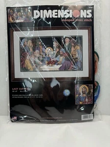 Dimensions Stamped Cross Stitch Kit Last Supper - Few Stitches Started * Read* - Picture 1 of 5