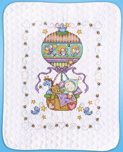 Cross Stitch Kit ~ Design Works / Tobin - Balloon Ride Baby Quilt #T21767 - Picture 1 of 1