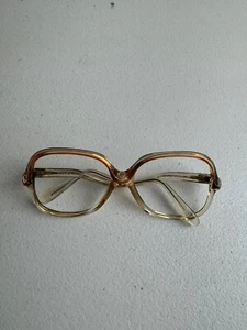 VINTAGE 1970s GIVENCHY XII FRANCE WOMENS EYEGLASSES FRAMES Apricot - Picture 1 of 9