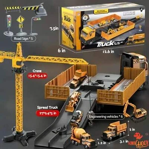 KINICHOOY Construction Toys Kids Car Crane - Truck Track Kids Toy Set Excavator - Picture 1 of 6