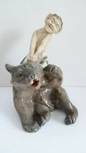Seltene ROYAL COPENHAGEN Figur WILDTIERE ZIEHEN BÄREN OHR - #1804 - Knud Kyn - Bild 1 von 12