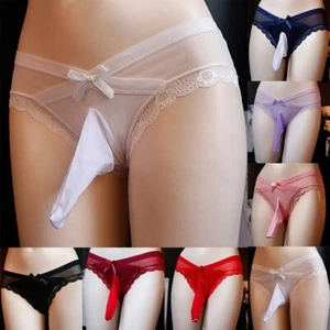 Lacework Herren Slip Unterwäsche verziert mit Schleife Höschen Schlüpfer Panty - Bild 1 von 33