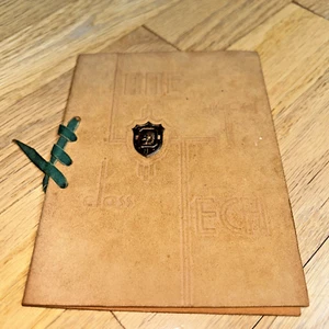 1953 LANE TECH HIGH SCHOOL Graduation Invitation LEATHER FOLDER - Picture 1 of 9