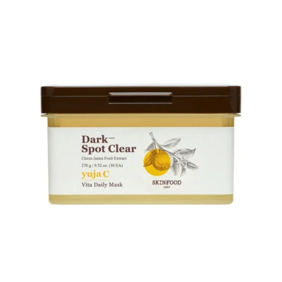 Máscara diaria SKINFOOD Dark Spot Clear Yuja C Vita 30 hojas cuidado de la piel coreano Foto 1 de 4