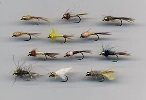 Trout Flies: Gold Head Nymphs x 12  size 12 (code 501) - Bild 1 von 3