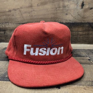 Vintage Fusion Mütze Cord Snapback bestickt Cap rot Einheitsgröße verstellbar - Bild 1 von 9