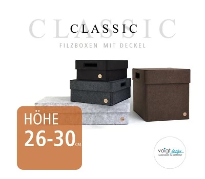 Filzbox - Höhe 26 - 30 cm - mit Deckel - CLASSIC -Abmessungen nach Wunsch- Korb - Bild 1 von 4