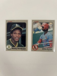 1983 Fleer - #519 Rickey Henderson #15 Willie McGee Rookie Card VG 2 Card Lot